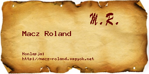 Macz Roland névjegykártya