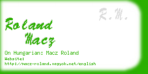 roland macz business card